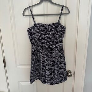 French Connection Black and White Spaghetti Strap Dress
